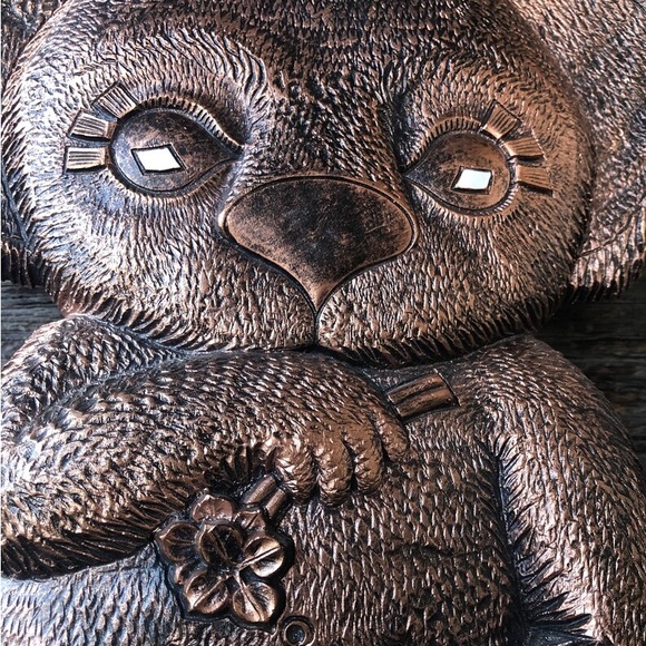 Vintage 70s Koala Bear wall art Plastic kitsch Coppercraft hanging 1970s decor - Picture 7 of 8